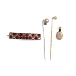 BUNDLE:, PAIR OF BROOCHES WITH PEARLS