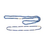 LAPIS LAZULI BUNDLE: 2 NECKLACES, GOLD CLASP & BEADS