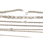 BUNDLE OF 9 CHAINS, HALLMARKED SILVER