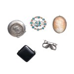 BUNDLE: SILVER CAMEO BROOCH, SILVER BROOCH WITH COIN OF GORDIAN III