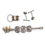 TRADITIONAL COSTUME JEWELRY SET:, CUFFLINKS WITH GRANDEL