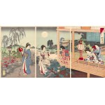 Toyohara Chikanobu (1838-1912), Moon at the Summer Mansion, from the series: Snow, Moon, Flower, published by Kashiwagi Nobuichiro, Tokyo/Japan, 1891.