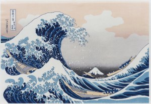 Katsushika Hokusai (1760-1849), Wielka fala (Widok przez fale u wybrzeży Kanagawy), Tokio/Japonia, okres Showa, po 1970 r.