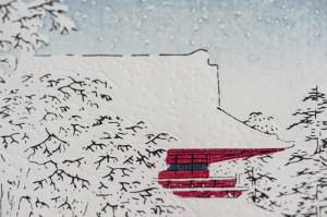 Utagawa Hiroshige (1797 - 1858), Świątynia Kinryūzan, z serii: Sto słynnych widoków Edo, wyd. Tokio/Japonia, ok. 1980 r.