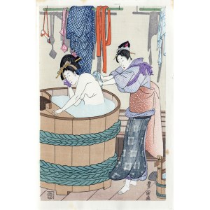 Utagawa Toyokuni I (1769 - 1825), Kąpiel w łaźni, cz.2, wyd. Yamada Shoin, Tokio/Japonia, okres Showa, ok. 1960 r.