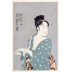 Kitagawa Utamaro (1753-1806), Flirtatious type (without unnecessary fanciness), from the series: Ten types of female beauty, Adachi Publishing House, Tokyo/Japan, Showa period, ca. 1970.