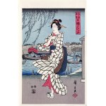 Utagawa Hiroshige (1797 - 1858), Evening Breeze in Ryogoku, part 1, published by Yamada Shoin, Tokyo/Japan, Showa period, ca. 1960.