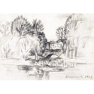 TADEUSZ DOMINIK (1928-2014), Panorama z mostkiem, 1953
