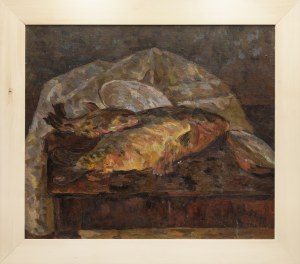 Eugeniusz PISAREK (1910-1986), Martwa natura z rybami, 1945