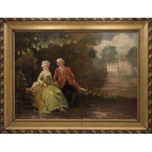 Mieczyslaw TRZCIŃSKI (1882-1952), Couple in the Royal Baths Park, 1927