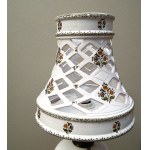 Unique ceramic table lamp - retro style / Vieux Moustiers