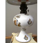 Unique ceramic table lamp - retro style / Vieux Moustiers