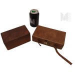 Two Locking Leather Boxes, Vintage Microscope Caskets