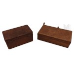 Two Locking Leather Boxes, Vintage Microscope Caskets