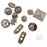 Set of Various Buttons, Scout Button, Lilijka, Warsaw Coat of Arms Plaque, Warsaw Mermaid