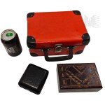 Set - Chest/Case, Wooden Casket Chojna Castle Giant Mountains, Locking Black Box for Jewelry/Watch(?).