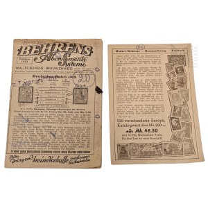 Third Reich - Postage Stamp Catalog Brochure, Postal Card Philately Postage Stamps 1943/1944 Behrens Abonnements Systeme Braunschweig/Brunswick