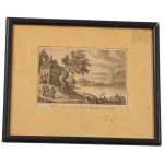 Framed Graphic - "View of Janowiec from the Side of Kazimierz Dolny" Jan Feliks Piwarski Insert from Calendar of 1822/1823 (?)