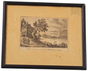 Grafika w Ramce - “Widok Janowca od Strony Kazimierza Dolnego” Jan Feliks Piwarski Wkładka z Kalendarza z 1822/1823 Roku (?)