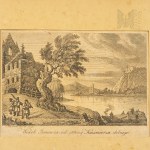 Framed Graphic - "View of Janowiec from the Side of Kazimierz Dolny" Jan Feliks Piwarski Insert from Calendar of 1822/1823 (?)