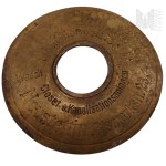 Germany Brass Placard/Advertising Token (?) Albert Dahms Klempnermeister Wasch Bade Closet u.Kanalisationsanlagen Neustettin, Bismarkstrasse 23 Sanitary and Sewage Company, Szczecinek