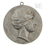 Zinc Metal Adam Mickiewicz Commemorative Plaque.