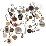 Large Set of Keychains - TVP flashlight pendant, Warsaw, Royal Castle, Michelin Human Tires, Warsaw Steelworks, Adidas, Mini rhinestone of Our Lady of Czestochowa, Sea Horse, Montreal, Czech Motorcycles, Buttons, Polish Siberia Living Memorial March pin,