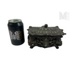 Old Metal Decorated Vintage Sugar Bowl Inspired by Rococo Style