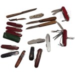 Large Set of Knives and Pocketknives, Gerlach Poland, Swiss Rostfrei Style Pocketknife, Stainless Steel, Stainless Steel