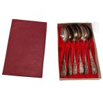 Plater Set of 6 Silver-plated Tea Spoons in Box Met-Gal Lomianki