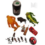Toy Set - Figurines, Soldiers, Bison, Auto, Lightning McQueen from the movie "Cars", Batman pin