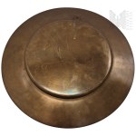 Art Deco/II RP (?) Metal Brass Decorative Plate Decorated with Folk Motif, Highlander, Highlander with Ciupaga