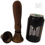 Two Brass Bells, Bell with Wooden Handle, Suspension Bell