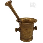 Vintage Brass Mortar in Old Style