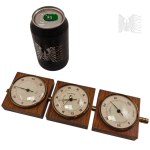 Germany - Thermometer, Barometer, Hygrometer, Humidity Meter, Fischer Retro Vintage Analog Weather Station.