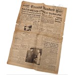 Great Britain/World War II - Incomplete Evening Standard Newspaper April 14, 1944 - Nazis Begin Crimea "Dunkirk," Dunkirk, Sevastopol, Bernard Law Montgomery, London