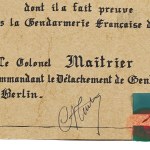 France/Germany - Diploma of Honor from the French Gendarmerie in Berlin to the Director of the German Police.