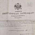 XIX century - Russian Partition - Document Imperial Diploma Warsaw University, Warsaw 1873