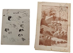 Dwie Grafiki - Szkice i Broszura Wojsko Polskie na Obczyźnie, PSZnZ
