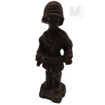 Metal Little Insurgent Brass Figurine, Warsaw Uprising, Fighting Poland