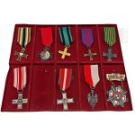 Set of Replica Badges, Deagostini Medals - Peasant Battalions Cross, Order of the Cross of Grunwald, Cross of the 70th Anniversary of the January Uprising 1863-1933, Cross of Merit of the Army of Central Lithuania Vilnius, Partisan Cross, Monte Cassino Cr