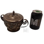 Vintage Plated Sugar Bowl with Glass Insert (Hefra?).