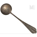 Russia Tsar - Silver (?) Decorated Spoon Tsar Nicholas II Coronation Ruble 1899 Year Moscow