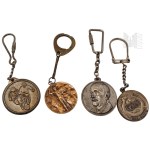 Collection of Sports-themed Keychains, Patch - Polish Boxing Association IX International Tournament Im. Feliks Stamm Warsaw 1987, Olympic Games Moscou/Moscow 1980, Olympic Games Montreal Brazil 1976, Polish Olympic Committee Montrea