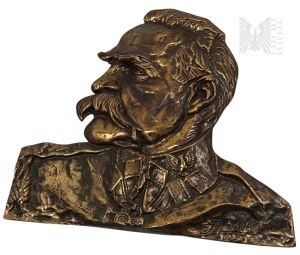 IIRP - Feliks (Robak) ROBAKOWSKI (1896 - 1980) Duża Płaskorzeźba Popiersie Marszałka Piłsudskiego 1922
