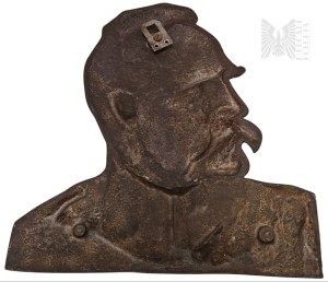 IIRP - Feliks (Robak) ROBAKOWSKI (1896 - 1980) Duża Płaskorzeźba Popiersie Marszałka Piłsudskiego 1922