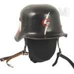 Germany - German Firefighter Fibre Helmet, Painting Warsaw Uprising, Assault Groups.