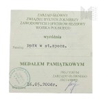 2004 r. - Document Commemorative Medal Award, General Board of the Union of Former Professional Soldiers and Reserve Officers of the Polish Army.