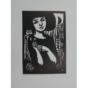 Jerzy Duda-Gracz, Girl with a Rose from the series Judaica(1964, later print)
