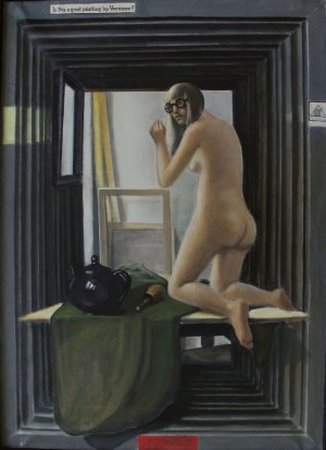 Jerzy Krawczyk, Akt [Is this a great painting by Vermeer?], 1969